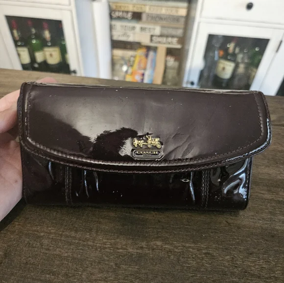 Coach Madison Lindsey Satchel With Matching Long Wallet Plum - Picture 9 of 16